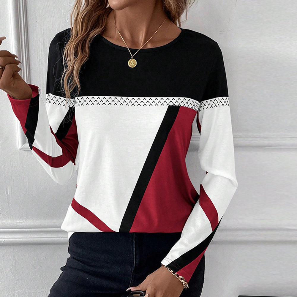 Variant image for Dam T-shirt Rundhalsad Geometrisk Design Polyester Lätt Passform-9