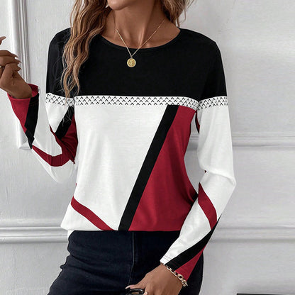 Variant image for Dam T-shirt Rundhalsad Geometrisk Design Polyester Lätt Passform-9