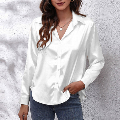 Variant image for Kvinnors Långärmad Skjorta Satinimitat Polyester-9