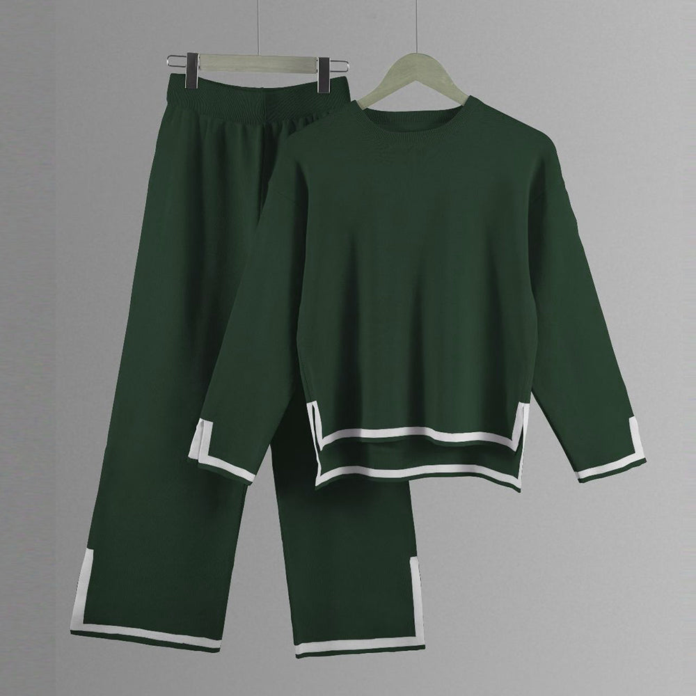 Dam Topp och Byxor Set Avslappnad Polyester Elegant Komfort-2