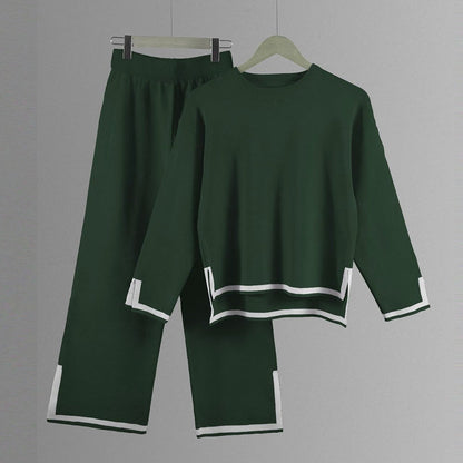 Dam Topp och Byxor Set Avslappnad Polyester Elegant Komfort-2