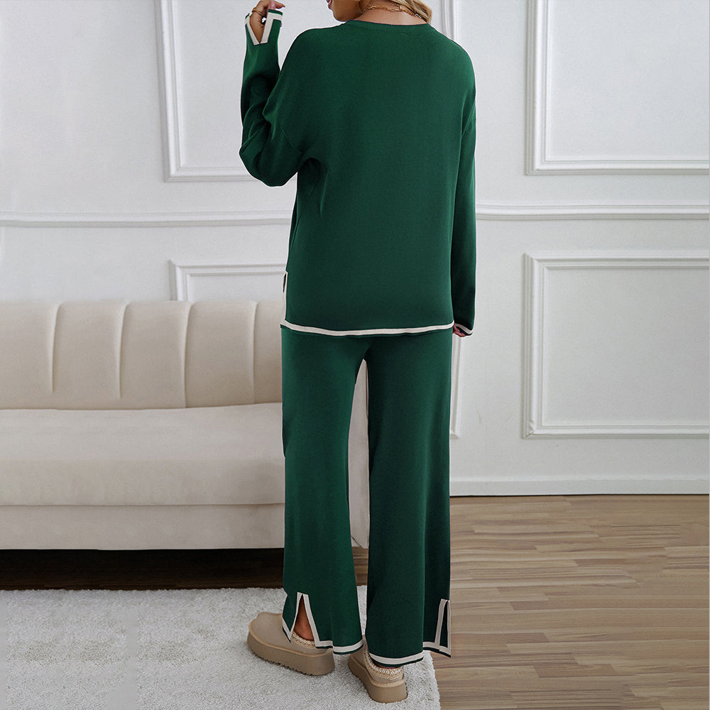 Dam Topp och Byxor Set Avslappnad Polyester Elegant Komfort-3