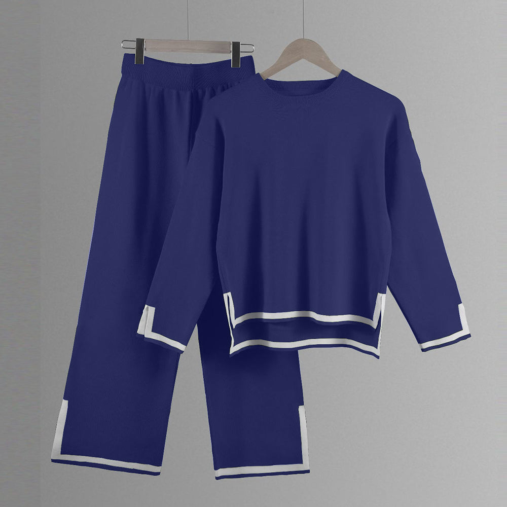 Dam Topp och Byxor Set Avslappnad Polyester Elegant Komfort-6