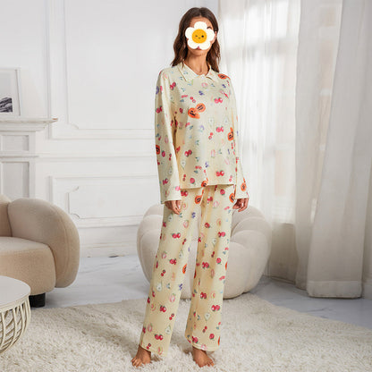 Variant image for Kvinnors Långärmad Kostym Tryckt Polyester Löst Hemma-9