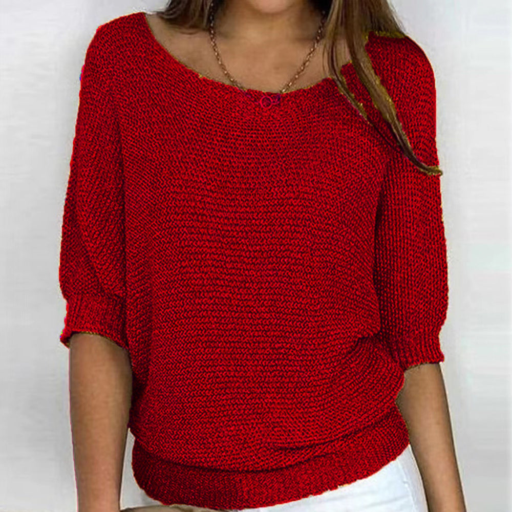 Variant image for Kvinnors Rundhalströja Tre Kvartärärmar Polyester-57