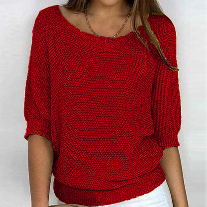 Variant image for Kvinnors Rundhalströja Tre Kvartärärmar Polyester-57