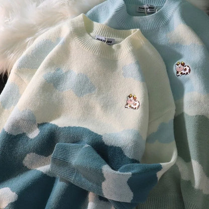 Dam Tröja Rollkrage Patchwork Nallebjörnmotiv Akryl-5