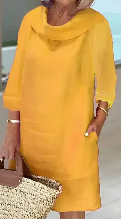 Fina Dam Klänningar Elegant Lätt Material med Krage-6