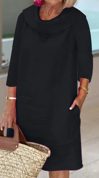 Fina Dam Klänningar Elegant Lätt Material med Krage-4