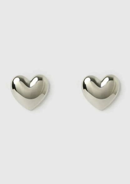 Kvinnors Örhängen Hjärtaformad Design Silver Metall-3