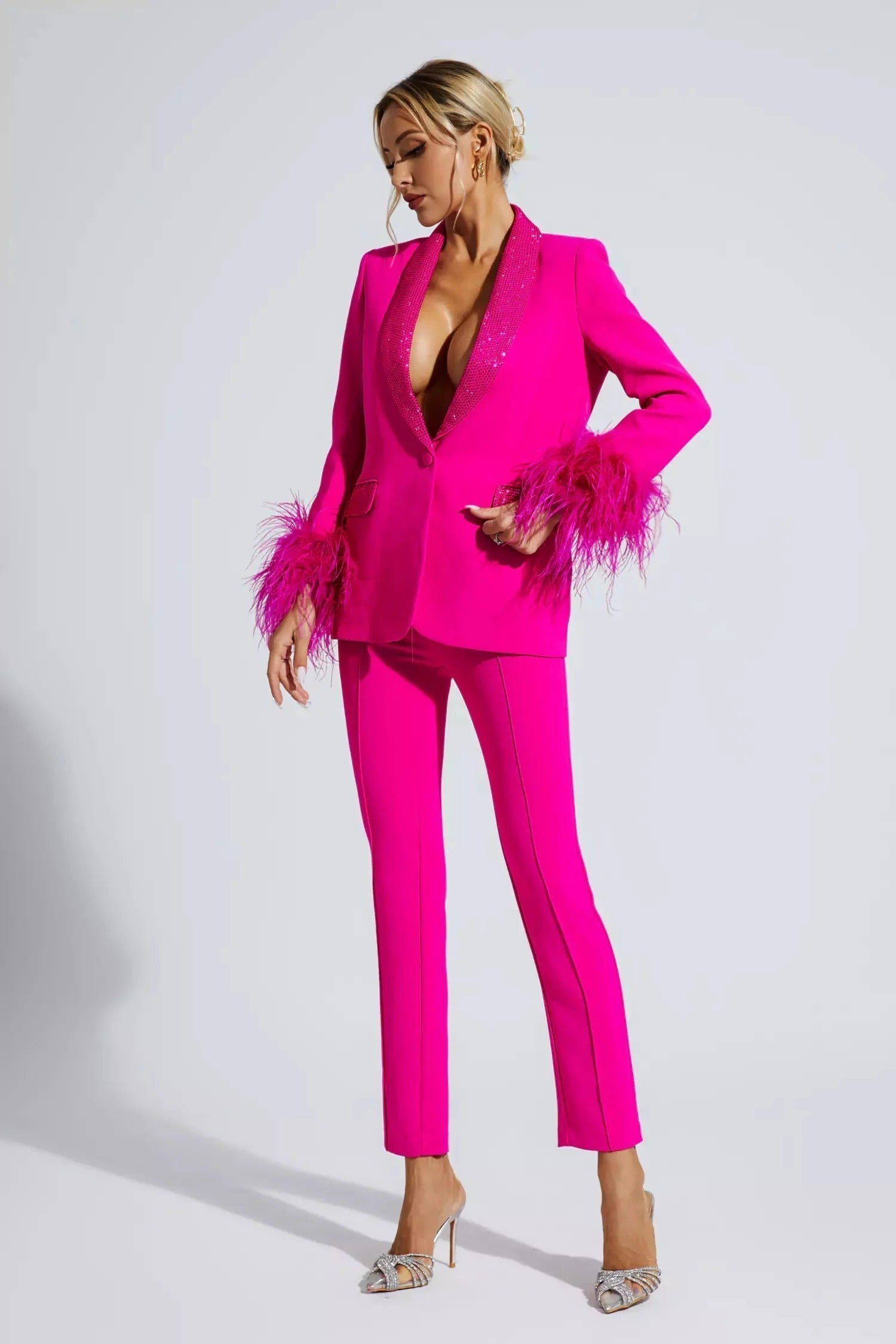Variant image for Kvinnors Tvådelad Jacka Långärmad Polyester Elegant-1