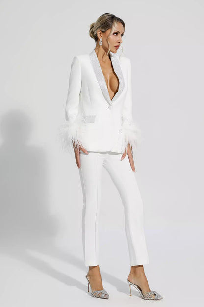 Kvinnors Tvådelad Jacka Långärmad Polyester Elegant-5