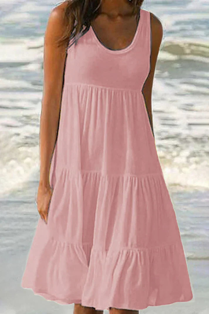 Variant image for Damklänning Rund Halsringning Mjuk Bomull Pastellfärgad-19