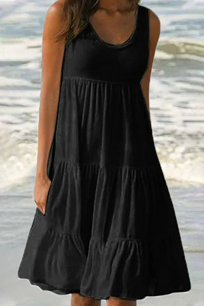 Variant image for Damklänning Rund Halsringning Mjuk Bomull Pastellfärgad-7