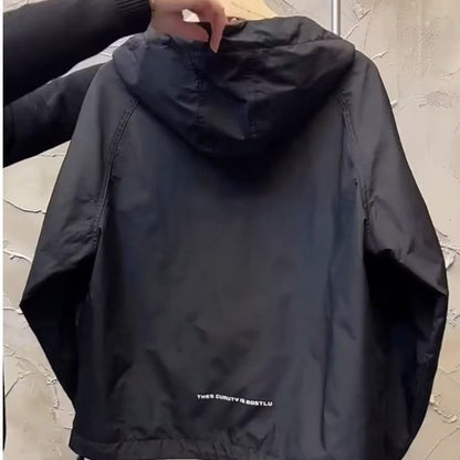 Herren Vindbrytare Halv Blixtlås Lätt Polyester-5