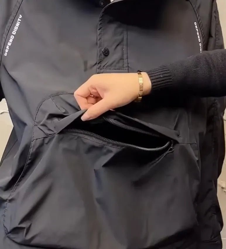 Herren Vindbrytare Halv Blixtlås Lätt Polyester-6