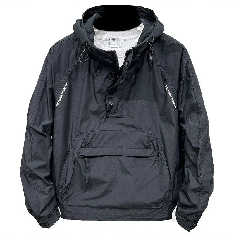 Herren Vindbrytare Halv Blixtlås Lätt Polyester-1
