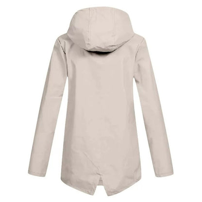 Damenjacke Wasserfest Modernes Design mit Kapuze und Taschen-2
