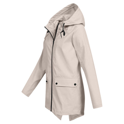 Damenjacke Wasserfest Modernes Design mit Kapuze und Taschen-3