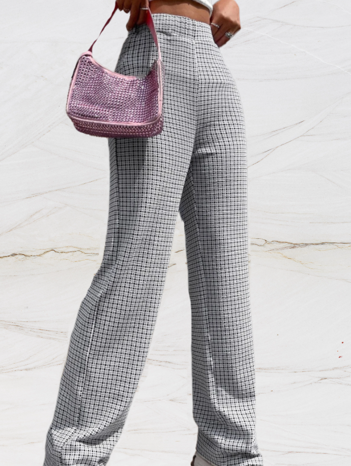 Variant image for Dam Linnebyxor Hög Midja Avslappnad Stil i Linne och Elastan-1