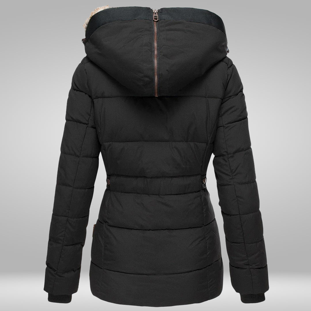 Vinterjacka Dam med Fuskpäls Huva, Elegant och Väderbeständig-5
