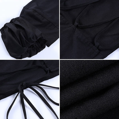 Festtoppar Dam Snörningsdetalj Kort Ärmar Polyester-6