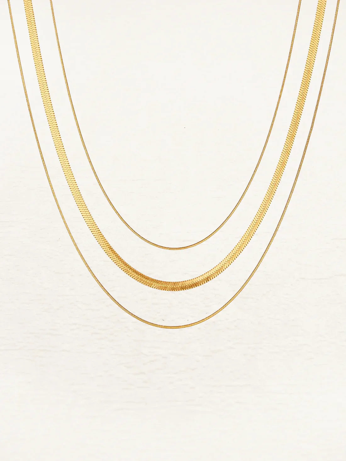 Dam Halsband Platt Ormkedja Guld Minimalistisk Design-3