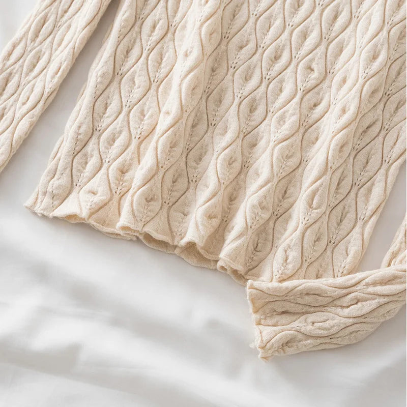 Dam Turtleneck Tröja Fläta i Kinddetalj Mjuk Nylon Polyester Viskos-3