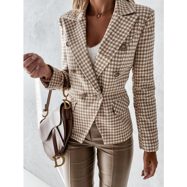 Variant image for Dam Blazer Dubbelknäppt Polyester Elegant Höstjacka-2