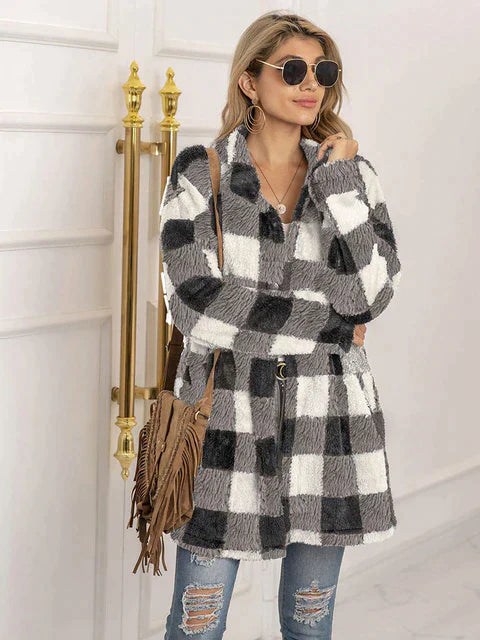 Dam Lång Vinterjacka Vattentät Trendig Tyg-4