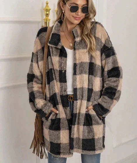 Dam Lång Vinterjacka Vattentät Trendig Tyg-6