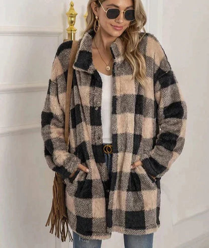 Dam Lång Vinterjacka Vattentät Trendig Tyg-6