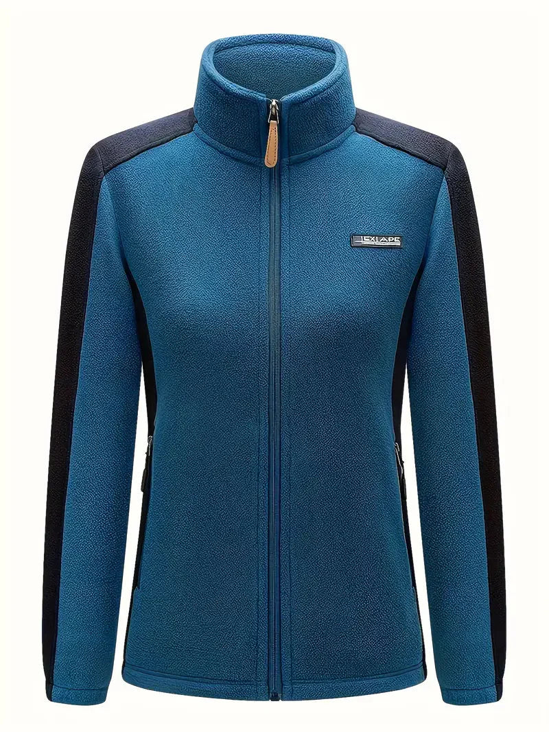 Dam Fleecejacka Hög Krage Mjuk Polyester-3