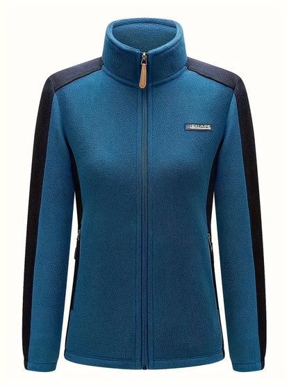 Dam Fleecejacka Hög Krage Mjuk Polyester-3