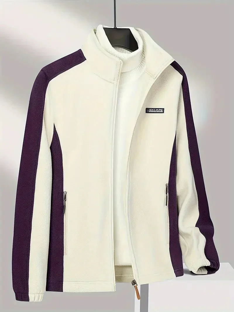 Dam Fleecejacka Hög Krage Mjuk Polyester-5