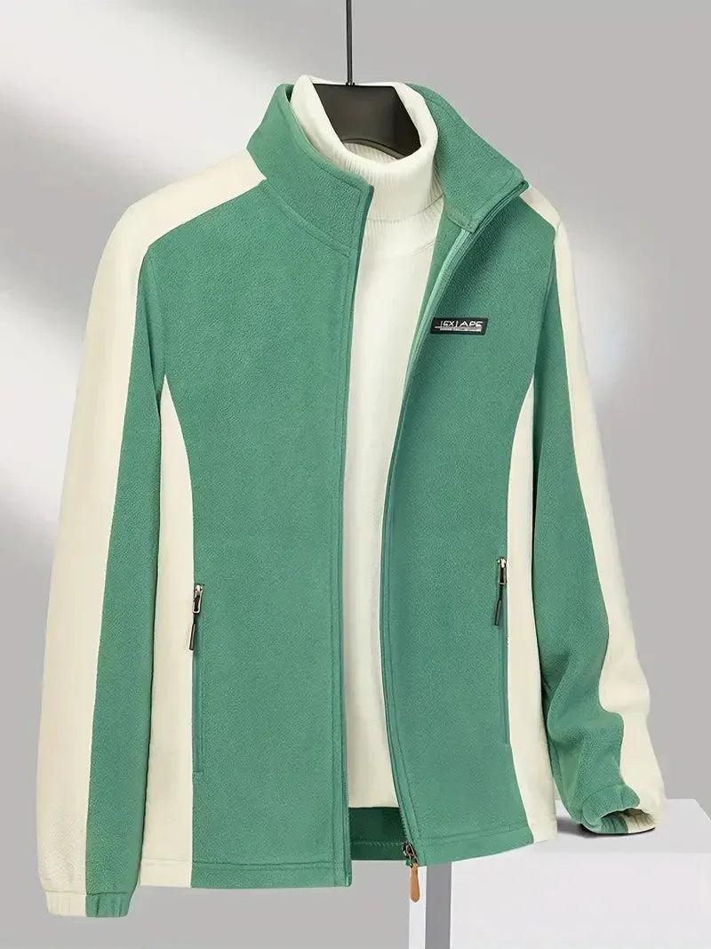 Dam Fleecejacka Hög Krage Mjuk Polyester-6