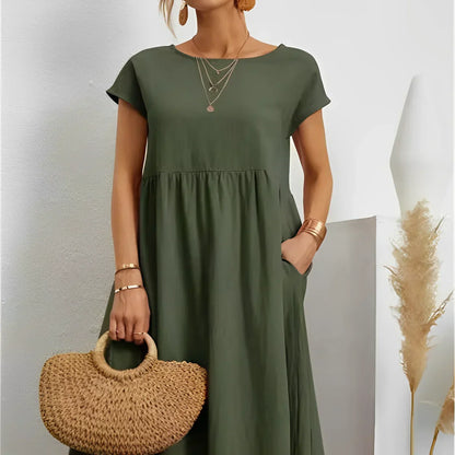 Fina Dam Klänningar Vintage Elegant Lätt Material-3