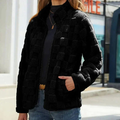 Fleecejacka Dam Kort Modern Design Mjuk Fleece-6