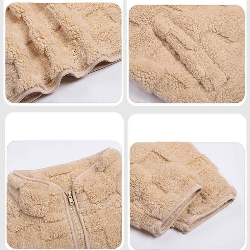 Fleecejacka Dam Kort Modern Design Mjuk Fleece-4