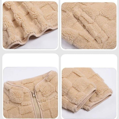 Fleecejacka Dam Kort Modern Design Mjuk Fleece-4