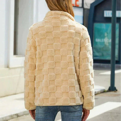 Fleecejacka Dam Kort Modern Design Mjuk Fleece-3