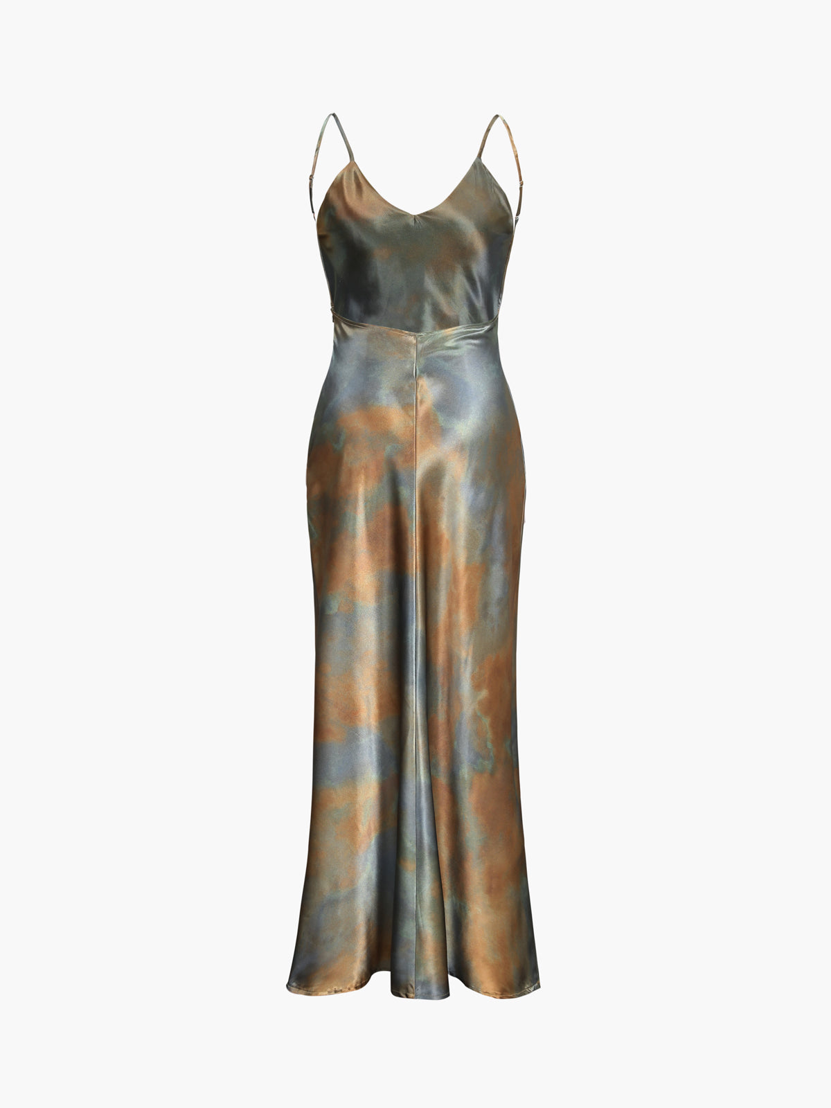 Maxiklänning Dam V-Neck Satin Långärmad – Elegant och Icke-Transparent Klänning för Sommarfester 3