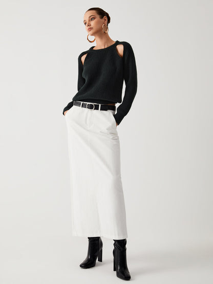 Stickad Dam Tröja Mjuk Akryl Trendig Design-2