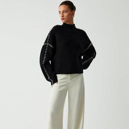 Kvinnors Tröja Andningsbart Tyg Rund Halsringning Elegant Design-1