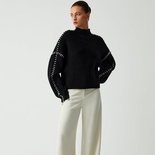 Kvinnors Tröja Andningsbart Tyg Rund Halsringning Elegant Design-1