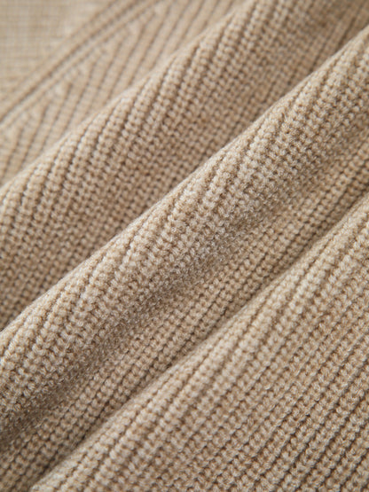 Stickad Dam Tröja Överdimensionerad i Bomull och Polyester-5