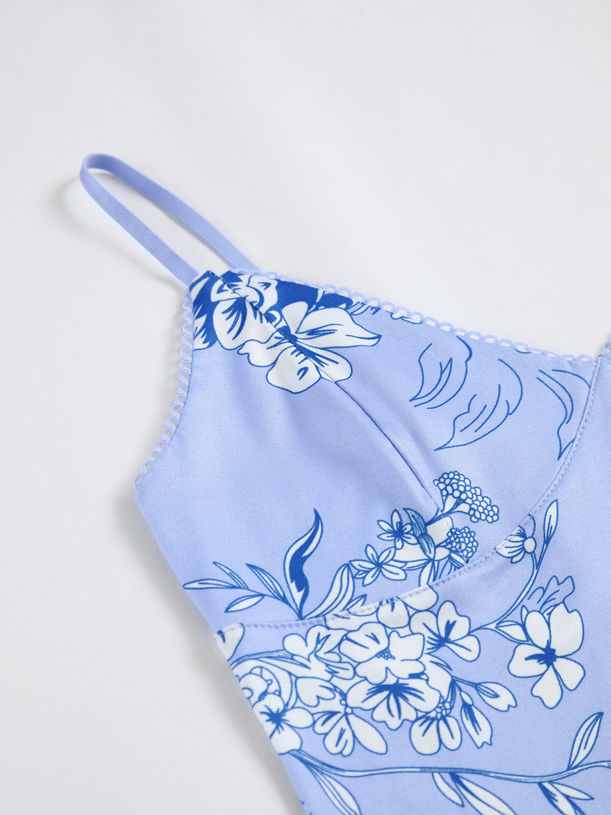 Kvinna Lång Klänning Blommönster Polyester 3