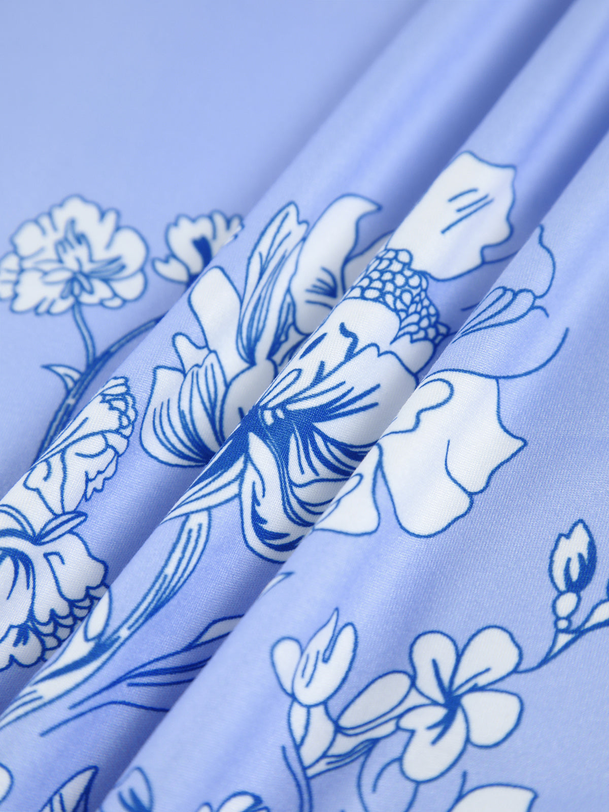 Kvinna Lång Klänning Blommönster Polyester 4