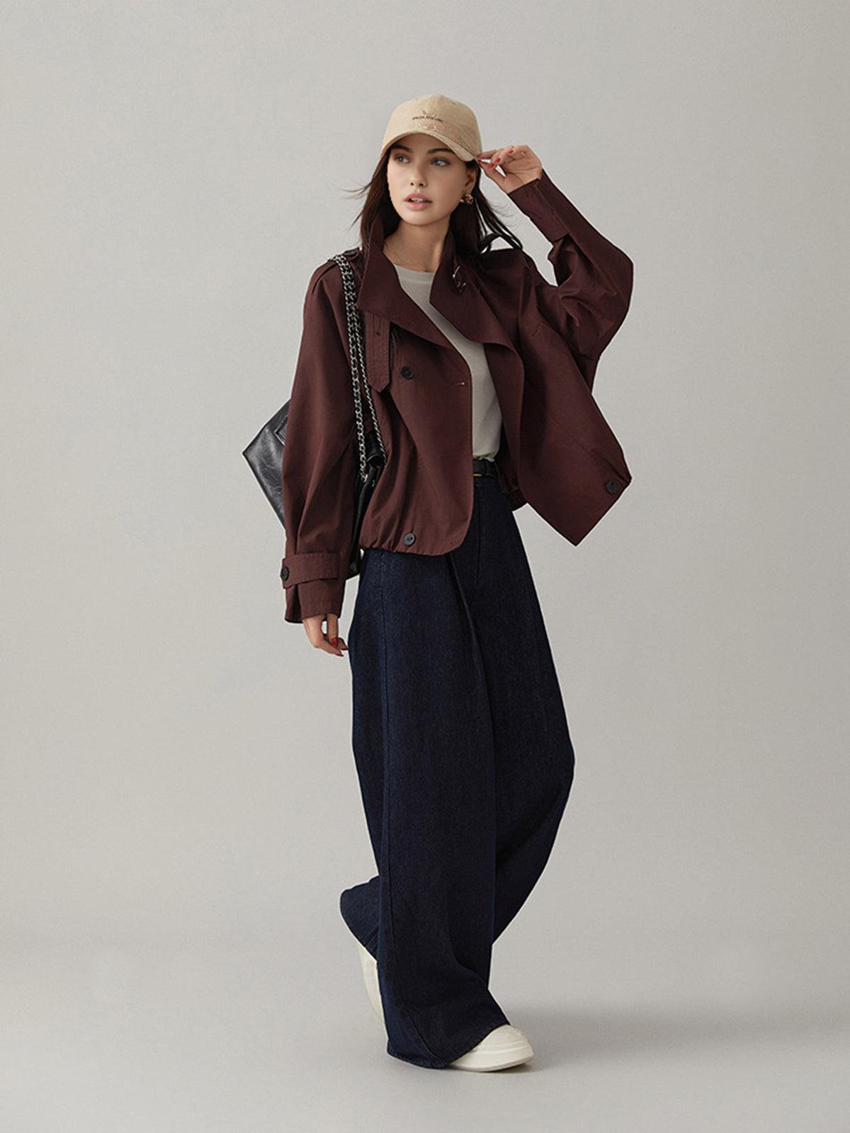 Dam Trench Coat Avslappnad Passform Polyester-Bomull-3