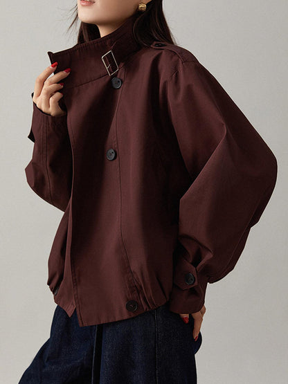 Dam Trench Coat Avslappnad Passform Polyester-Bomull-5